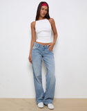 Image of Low Rise Parallel Jeans In Bright Blue Used