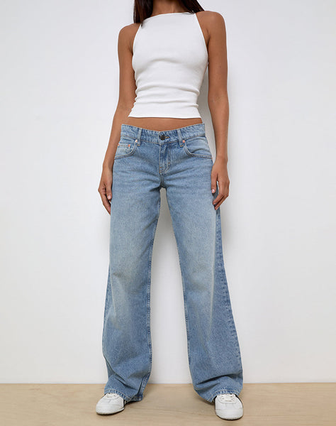 Image of Low Rise Parallel Jeans In Bright Blue Used