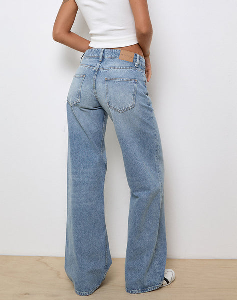 Image of Low Rise Parallel Jeans In Bright Blue Used