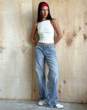 Image of Low Rise Parallel Jeans In Bright Blue Used