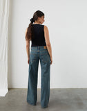 Image of Low Rise Parallel Jeans in Brown Blue Acid