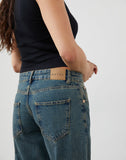 Image of Low Rise Parallel Jeans in Brown Blue Acid