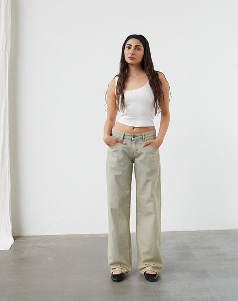 Image of Low Rise Parallel Jeans in Desert Sand Wash