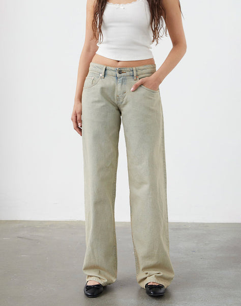 Image of Low Rise Parallel Jeans in Desert Sand Wash