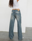 Image of Low Rise Parallel Jeans In Dirty Blue