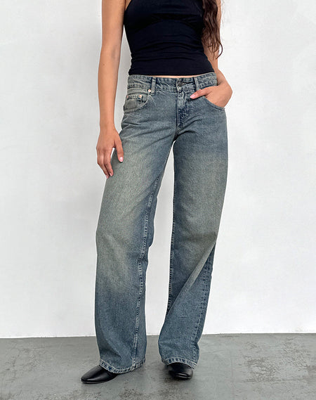 High Rise Barrel Jean in Bleu