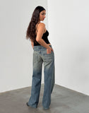 Image of Low Rise Parallel Jeans in Extreme Blue Green