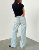 Image of Low Rise Parallel Jeans In Extreme Light Wash Blue