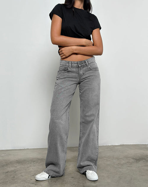 Image of Low Rise Parallel Jeans in Grey Wash