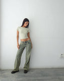 Image of Low Rise Parallel Jeans in Sandy Blue Acid