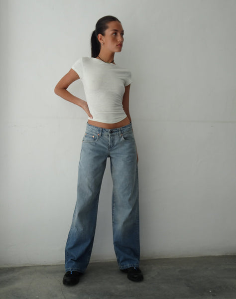 image of Low Rise Parallel Jeans in Vintage Bleach