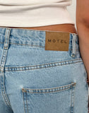 Image of Low Rise Parallel Jeans in Light Wash Blue