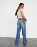 Image of Low Rise Parallel Jeans in Powder Blue