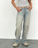 Image of Low Rise Parallel Jeans in Sand Bleach Extreme