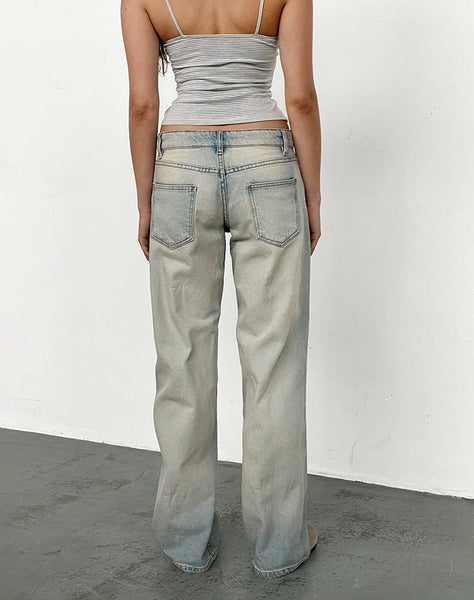 Image of Low Rise Parallel Jeans in Sand Bleach Extreme