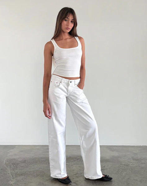 Image of Low Rise Parallel Jeans in True White