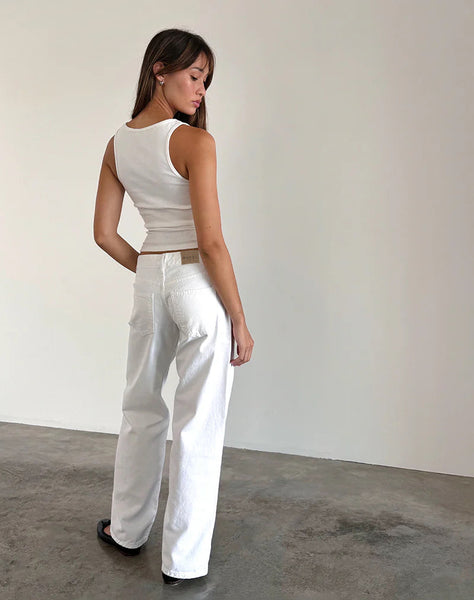 Image of Low Rise Parallel Jeans in True White