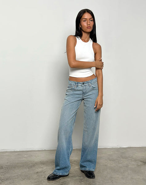 Image of Low Rise Parallel Jeans in Vintage Bleach