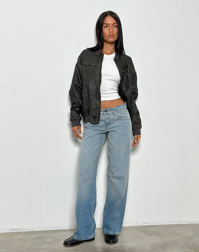 Image of Low Rise Parallel Jeans in Vintage Bleach