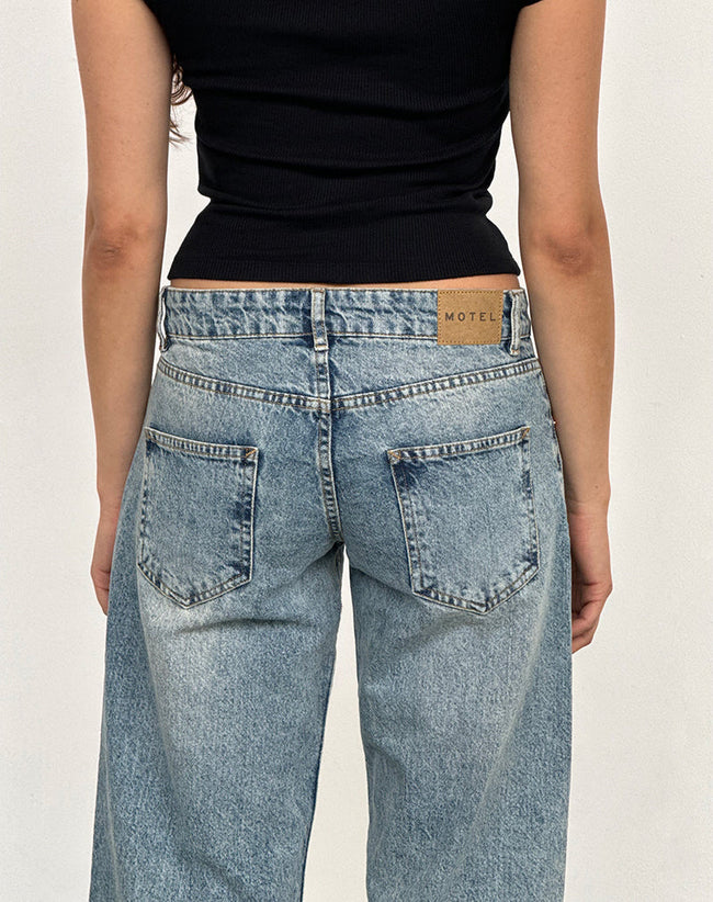 Image of Low Rise Parallel Jeans in Vintage Blue Wash