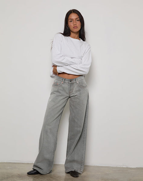 Image of Low Rise Roomy Jeans in Bleach Grey