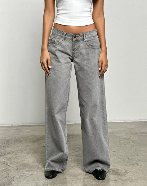 Image of Low Rise Roomy Jeans in Bleach Grey