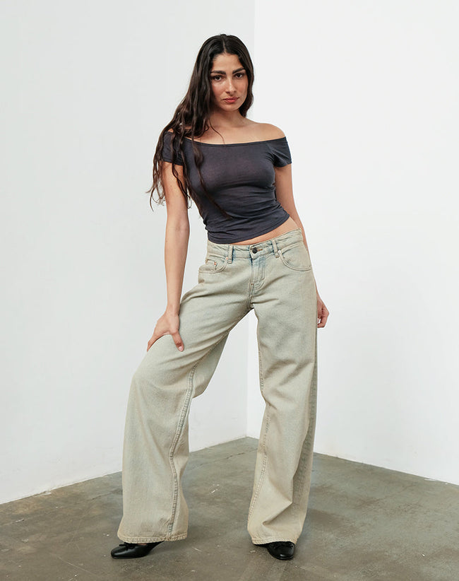 Image of Low Rise Roomy Jeans in Desert Sand Wash