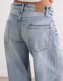 Image of Low Rise Roomy Jeans in Extreme Rip Vintage Blue
