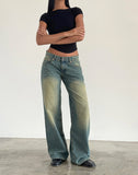 Image of Roomy Extra Wide Low Rise Jean in Mid Used Green