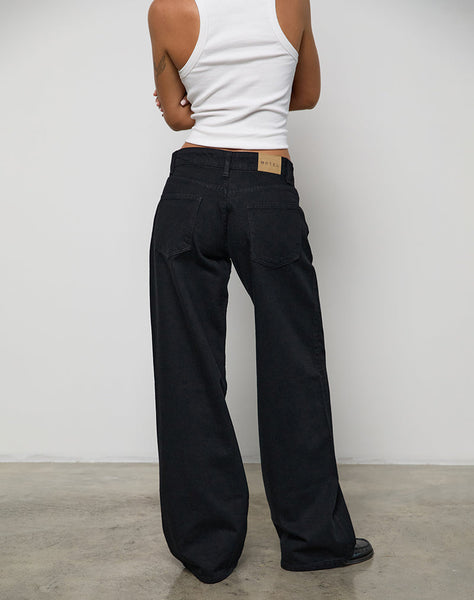 Image of Low Rise Roomy Jeans in Rinse Black