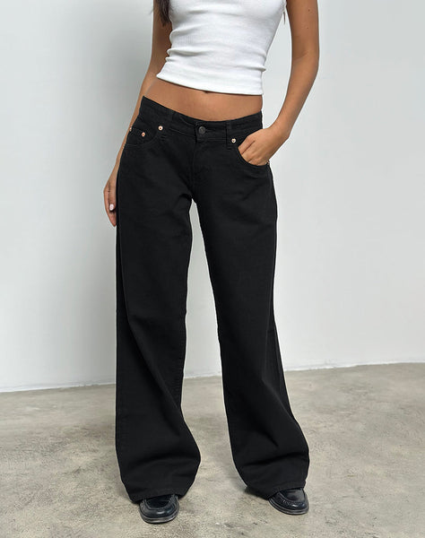 Image of Low Rise Roomy Jeans in Rinse Black