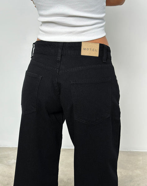 Image of Low Rise Roomy Jeans in Rinse Black