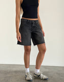 image of Roomy Low Rise Jorts in Washed Black Grey