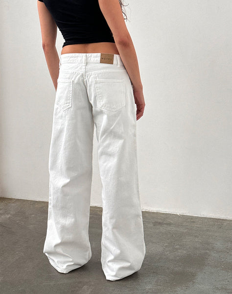 Image of Low Rise Roomy Jeans in True White