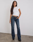 Image of Low Rise Twisted Seam Jeans In Mid Blue Tint