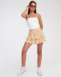 image of Lowisa Mini Skirt in Ditsy Tangerine