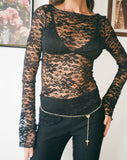 Image of Lubica Long Sleeve Top in Lace Black