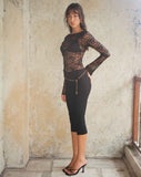 Image of Lubica Long Sleeve Top in Lace Black