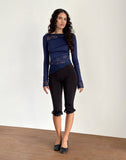 Image of Lucca Long Sleeve Top in Slinky Lace Navy Blue