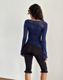 Image of Lucca Long Sleeve Top in Slinky Lace Navy Blue