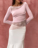 Image of Lucca Long Sleeve Top in Lace Pink Lotus