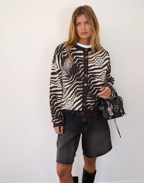 Image of Luceta Knitted Cardigan in Wild Animal