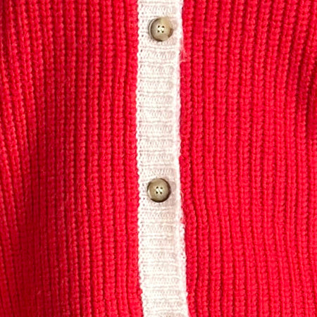 Luciana Contrast Cardigan in Red and Pink