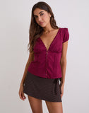 Image of Luel Wrap Skort in Micro Polka Brown