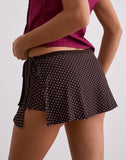 Image of Luel Wrap Skort in Micro Polka Brown