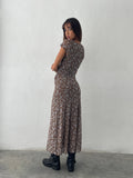 Image of Lunama Midi Dress in Botanist Flock Dark Taupe