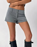 Image of Rivo Deep Hot Pants in Pinstripe Grey