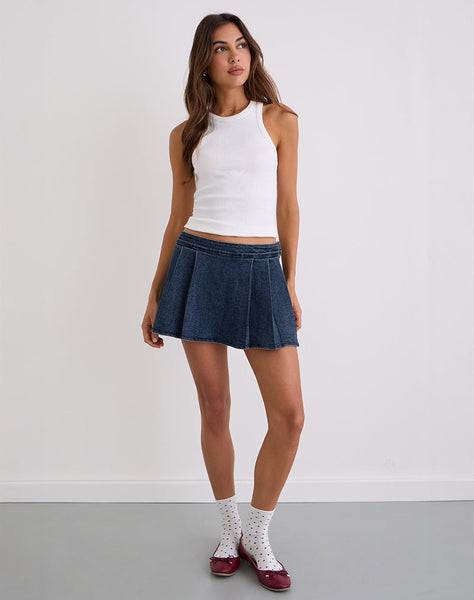 Image of Lupi Micro Skirt in Chambray Vintage Blue