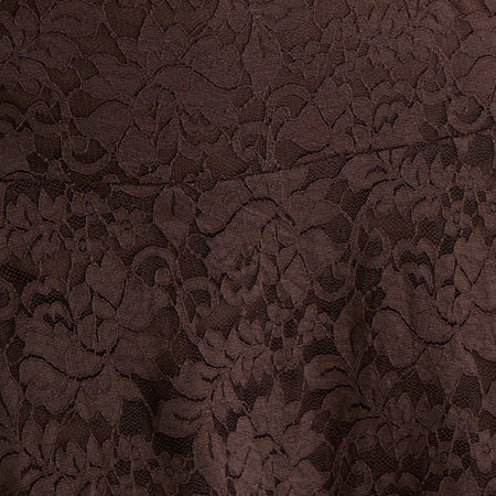 Luscian Mini Dress in Lace Chocolate with Blue Binding