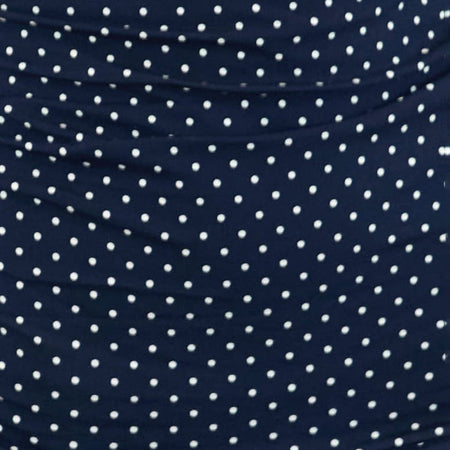 Luscian Plunge Mini Dress in Micro Polka Navy